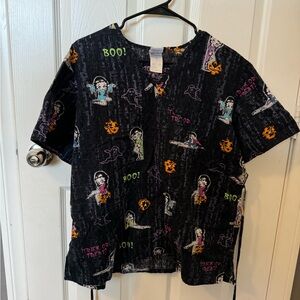 Halloween Betty Boop Themed Black scrub top